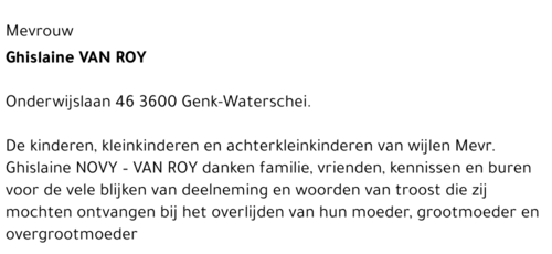 Ghislaine VAN ROY