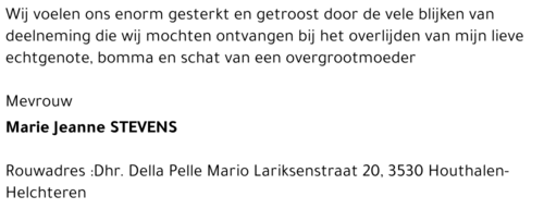 Marie Jeanne Stevens