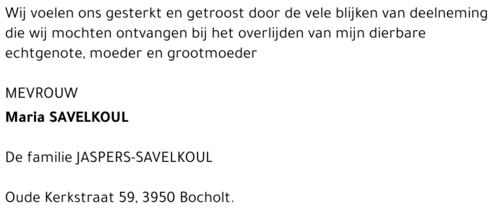 Maria Savelkoul