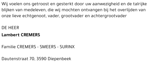 Lambert (Bér) CREMERS