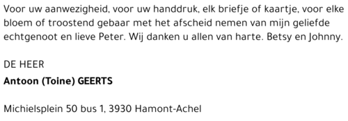 Antoon (Toine) Geerts