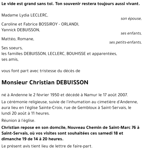 Christian DEBUISSON
