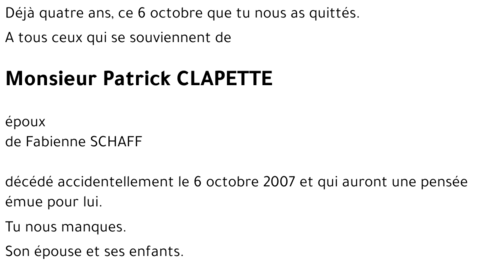 Patrick CLAPETTE