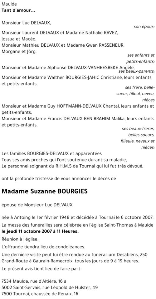 Suzanne BOURGIES