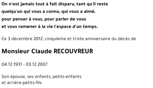 Claude RECOUVREUR