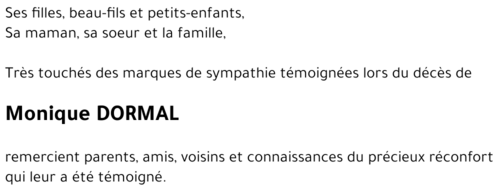 Monique DORMAL
