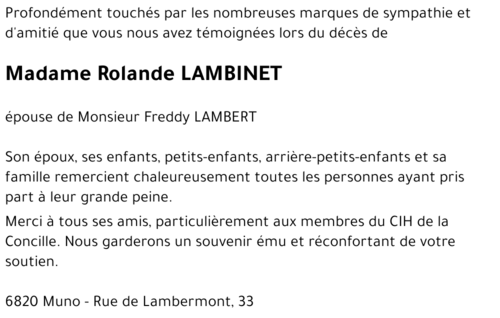 Rolande LAMBINET
