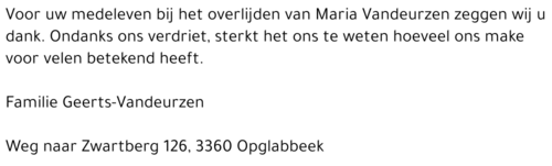 Maria Vandeurzen
