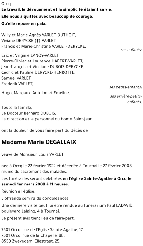 Marie DEGALLAIX