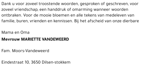 Vandeweerd Mariette