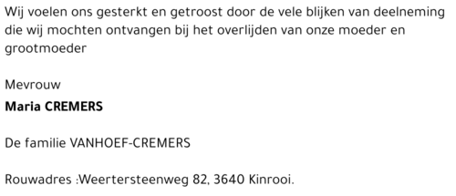 Maria Cremers