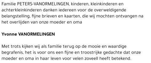 Yvonne Vanormelingen