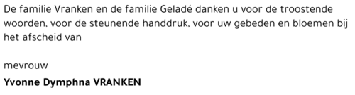 Yvonne Dymphna Vranken