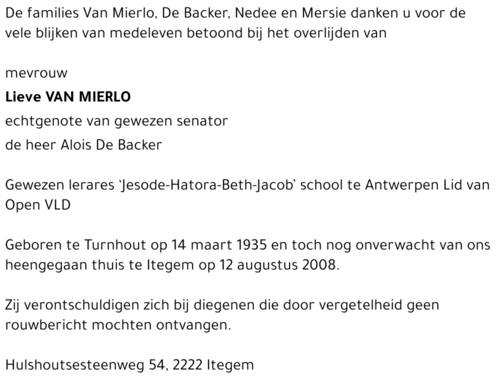 Lieve Van Mierlo