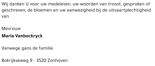 Maria Vanbockryck