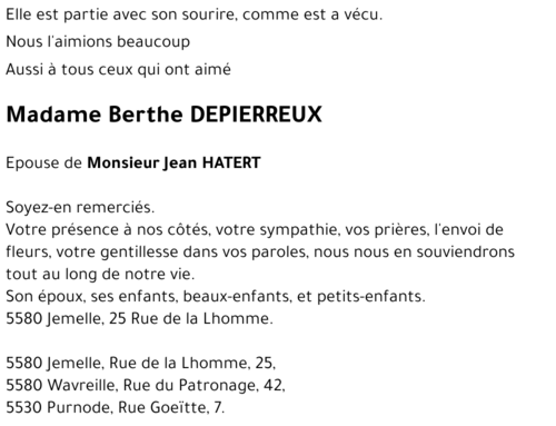 Berthe DEPIERREUX
