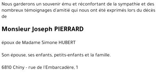 Joseph PIERRARD