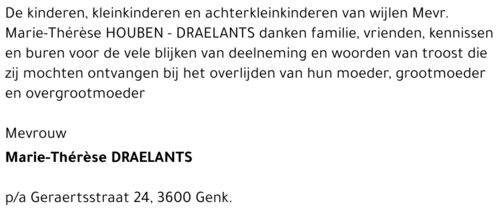 Marie-Thérèse DRAELANTS