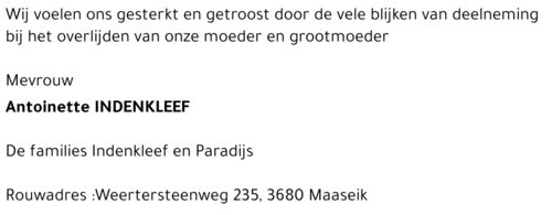 Antoinette Indenkleef