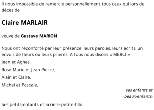 Claire MARLAIR