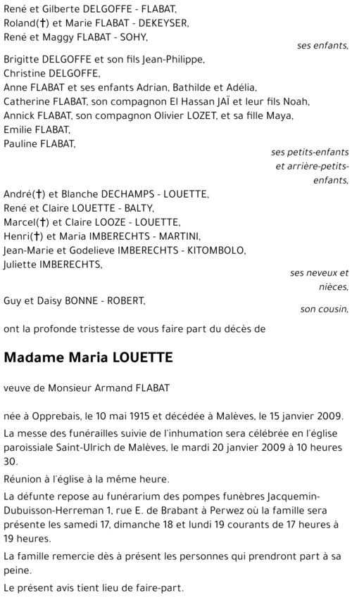 Maria LOUETTE