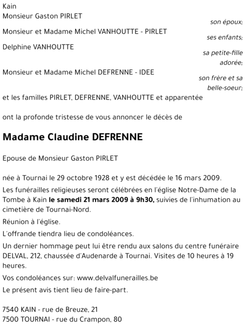 Claudine DEFRENNE