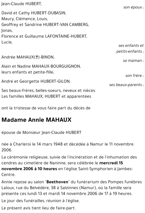 Annie MAHAUX