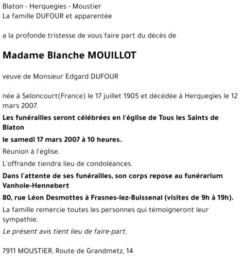 Blanche MOUILLOT
