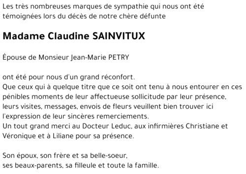 Claudine SAINVITUX