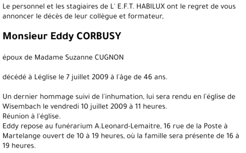 Eddy CORBUSY