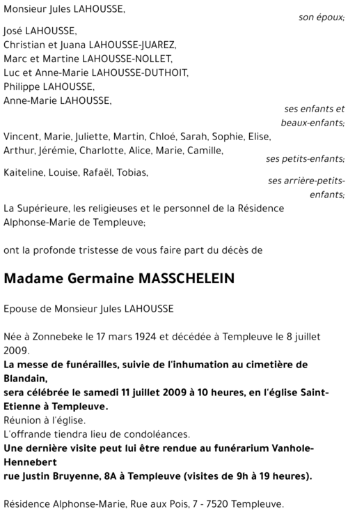 Germaine MASSCHELEIN