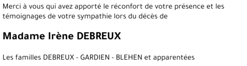 Irène DEBREUX