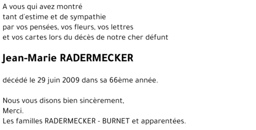 Jean-Marie RADERMECKER