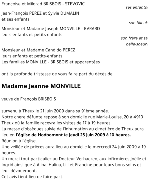 Jeanne MONVILLE
