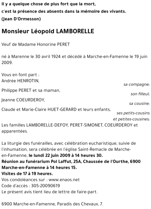 Léopold LAMBORELLE