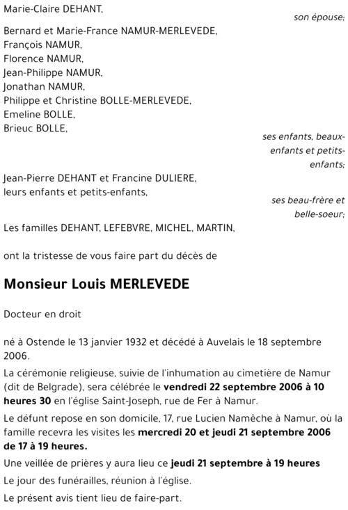 Louis MERLEVEDE