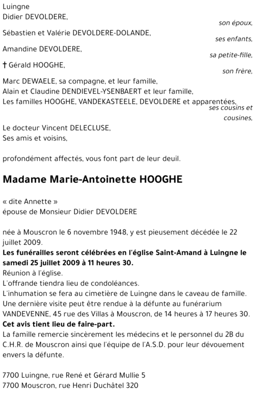 Marie-Antoinette HOOGHE