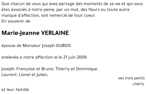 Marie-Jeanne VERLAINE