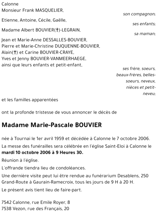 Marie-Pascale BOUVIER