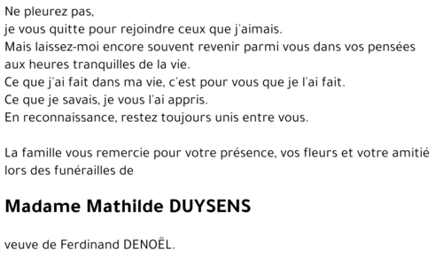 Mathilde DENOEL-DUYSENS