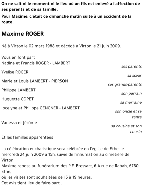 Maxime ROGER
