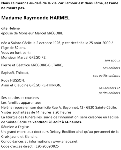 Raymonde HARMEL