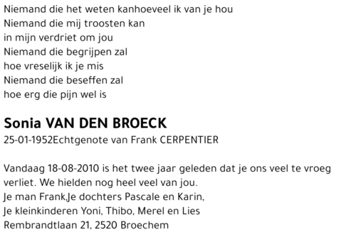 Sonia Van Den Broeck