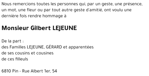 Gilbert LEJEUNE