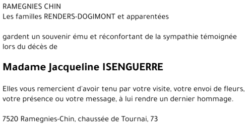 Jacqueline ISENGUERRE