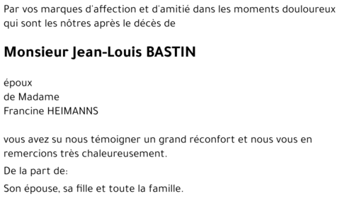 Jean-Louis BASTIN