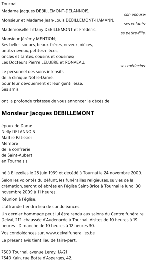 Jacques DEBILLEMONT