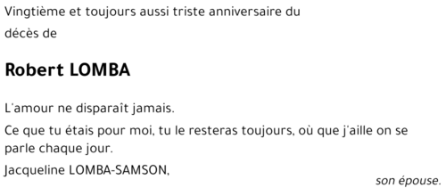 LOMBA Robert