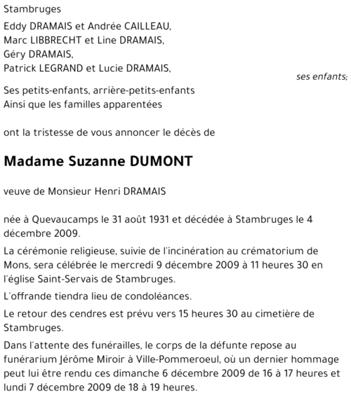 Suzanne DUMONT