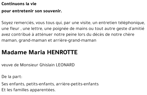 Maria HENROTTE